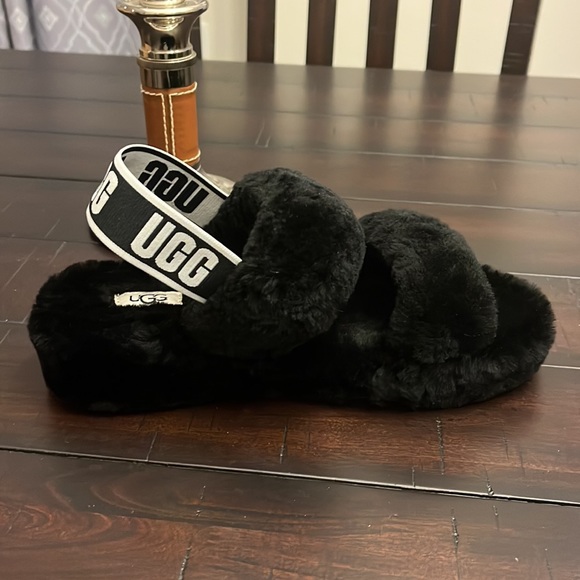 Ugg Australia Disco slides sandals shoes black new 1112258 Women’s size 7 - Picture 5 of 16